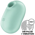 SATISFYER - PRO TO GO 2 DOUBLE AIR PULSE STIMULATOR & VIBRATOR GREEN