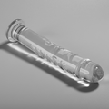NEBULA SERIES BY IBIZA - MODEL 16 DILDO BOROSILICATE GLASS CLEAR 18.5 CM -O- 3 CM