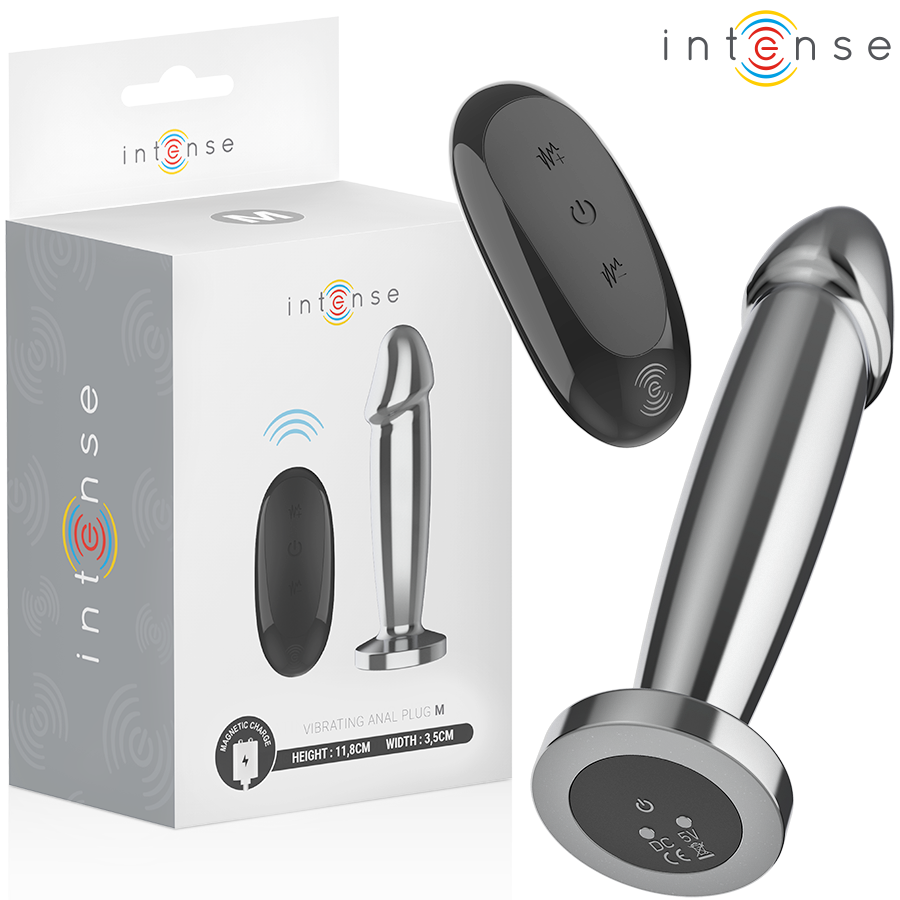 INTENSE - ANAL PLUG 10 VIBRATIONS METAL DILDO WITH REMOTE CONTROL M
