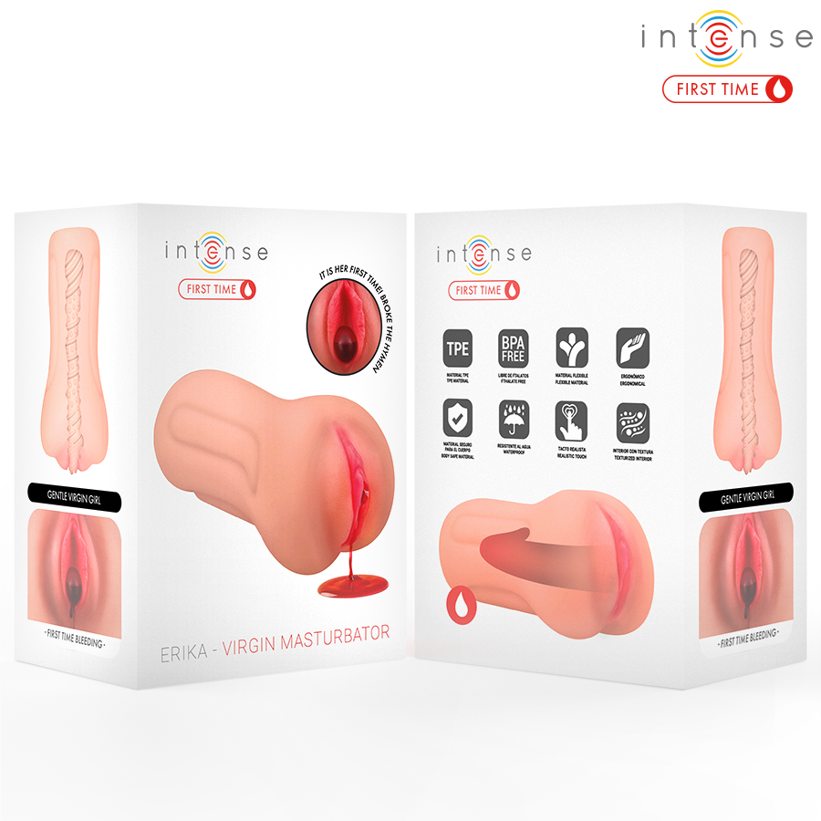 INTENSE FIRST TIME - ERIKA VIRGIN MASTURBATOR WITH BLEEDING