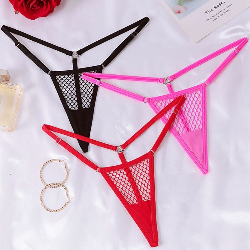 CHILIROSE - CR 4856 RED FISHNET MICRO THONG S/M